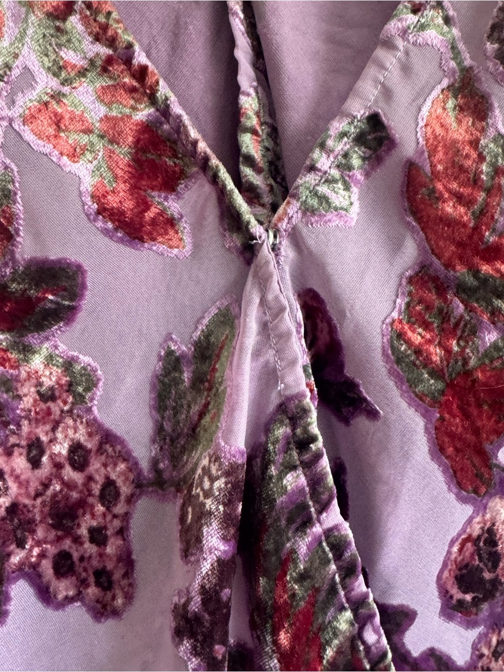 Free People | Lavender Floral Velvet Tie-Strap Camisole | Size M - Picture 3 of 6